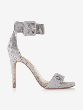 NEW EXPRESS Women’s Gray Velvet Ankle Strap Heels - Size: 6